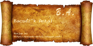 Bacsák Antal névjegykártya
