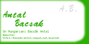 antal bacsak business card