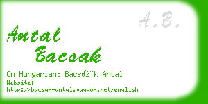 antal bacsak business card